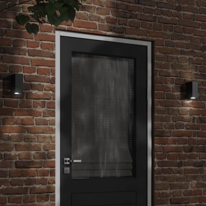 vidaXL Außenwandleuchten 2 Stk. Schwarz Aluminiumdruckguss vidaXL Außenwandleuchten 2 Stk. Schwarz Aluminiumdruckguss
