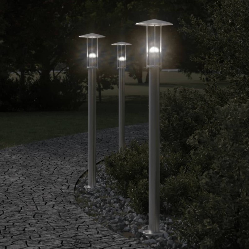 vidaXL Wegeleuchte Silbern 100 cm Edelstahl vidaXL Wegeleuchte Silbern 100 cm Edelstahl