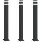 vidaXL Wegeleuchten 3 Stk. Schwarz 110 cm Aluminium vidaXL Wegeleuchten 3 Stk. Schwarz 110 cm Aluminium