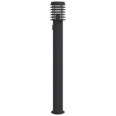 vidaXL Wegeleuchte mit Steckdose Schwarz 110 cm Edelstahl