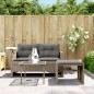 vidaXL 3-tlg. Garten-Sofagarnitur mit Kissen Grau Poly Rattan vidaXL 3-tlg. Garten-Sofagarnitur mit Kissen Grau Poly Rattan