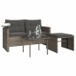 vidaXL 3-tlg. Garten-Sofagarnitur mit Kissen Grau Poly Rattan vidaXL 3-tlg. Garten-Sofagarnitur mit Kissen Grau Poly Rattan
