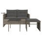 vidaXL 3-tlg. Garten-Sofagarnitur mit Kissen Grau Poly Rattan vidaXL 3-tlg. Garten-Sofagarnitur mit Kissen Grau Poly Rattan