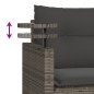vidaXL 3-tlg. Garten-Sofagarnitur mit Kissen Grau Poly Rattan vidaXL 3-tlg. Garten-Sofagarnitur mit Kissen Grau Poly Rattan