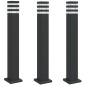 vidaXL Wegeleuchten mit Steckdose 3 Stk. Schwarz 80 cm Aluminium vidaXL Wegeleuchten mit Steckdose 3 Stk. Schwarz 80 cm Aluminium