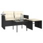 vidaXL 3-tlg. Garten-Sofagarnitur mit Kissen Schwarz Poly Rattan vidaXL 3-tlg. Garten-Sofagarnitur mit Kissen Schwarz Poly Rattan