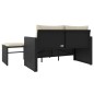 vidaXL 3-tlg. Garten-Sofagarnitur mit Kissen Schwarz Poly Rattan vidaXL 3-tlg. Garten-Sofagarnitur mit Kissen Schwarz Poly Rattan