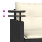 vidaXL 3-tlg. Garten-Sofagarnitur mit Kissen Schwarz Poly Rattan vidaXL 3-tlg. Garten-Sofagarnitur mit Kissen Schwarz Poly Rattan