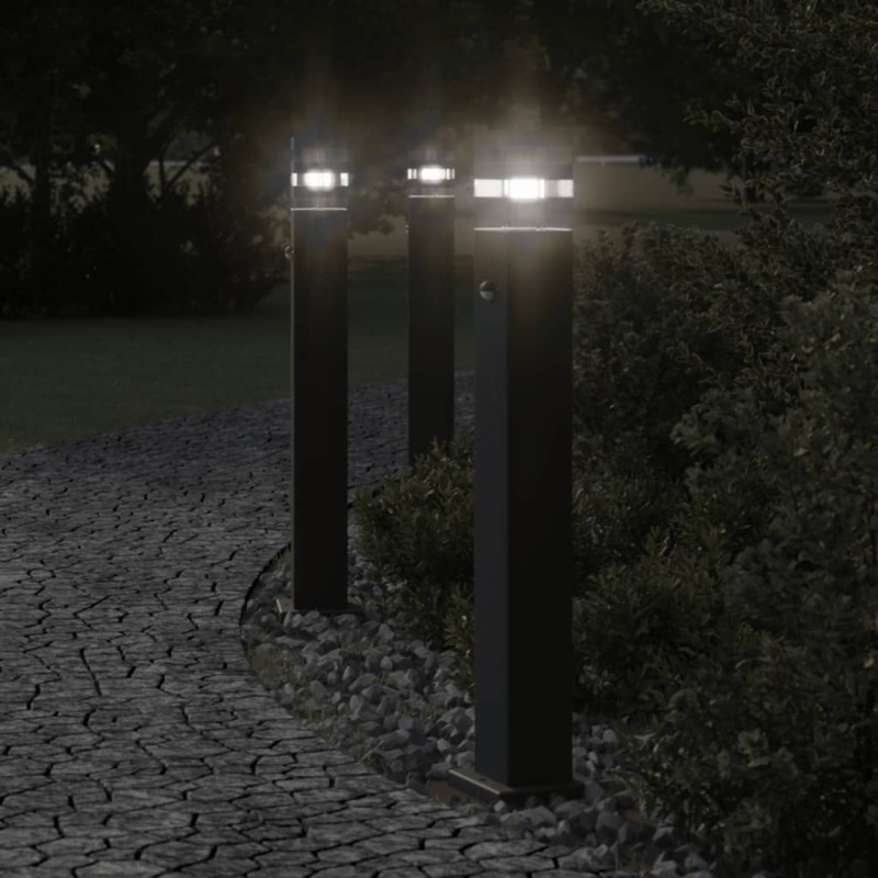 vidaXL Wegeleuchte mit Bewegungsmelder Schwarz 80 cm Aluminium vidaXL Wegeleuchte mit Bewegungsmelder Schwarz 80 cm Aluminium