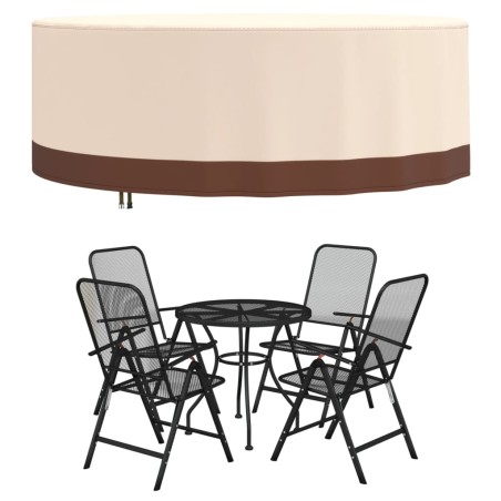 vidaXL Gartenmöbel-Abdeckung Rund Beige Ø 244x71 cm 600D Oxford