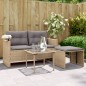 vidaXL 3-tlg. Garten-Sofagarnitur mit Kissen Beige Poly Rattan vidaXL 3-tlg. Garten-Sofagarnitur mit Kissen Beige Poly Rattan