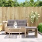 vidaXL 3-tlg. Garten-Sofagarnitur mit Kissen Beige Poly Rattan vidaXL 3-tlg. Garten-Sofagarnitur mit Kissen Beige Poly Rattan
