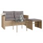 vidaXL 3-tlg. Garten-Sofagarnitur mit Kissen Beige Poly Rattan vidaXL 3-tlg. Garten-Sofagarnitur mit Kissen Beige Poly Rattan