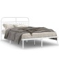 vidaXL Bettgestell mit Kopfteil Metall Weiß 135x190 cm vidaXL Bettgestell mit Kopfteil Metall Weiß 135x190 cm