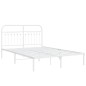 vidaXL Bettgestell mit Kopfteil Metall Weiß 135x190 cm vidaXL Bettgestell mit Kopfteil Metall Weiß 135x190 cm