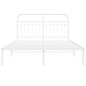 vidaXL Bettgestell mit Kopfteil Metall Weiß 135x190 cm vidaXL Bettgestell mit Kopfteil Metall Weiß 135x190 cm