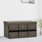 vidaXL Faltbare Sitzbank mit Stauraum Braun 76x38x38 cm Leinenoptik vidaXL Faltbare Sitzbank mit Stauraum Braun 76x38x38 cm Leinenoptik