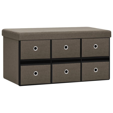 vidaXL Faltbare Sitzbank mit Stauraum Braun 76x38x38 cm Leinenoptik
