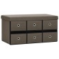 vidaXL Faltbare Sitzbank mit Stauraum Braun 76x38x38 cm Leinenoptik vidaXL Faltbare Sitzbank mit Stauraum Braun 76x38x38 cm Leinenoptik