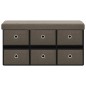 vidaXL Faltbare Sitzbank mit Stauraum Braun 76x38x38 cm Leinenoptik vidaXL Faltbare Sitzbank mit Stauraum Braun 76x38x38 cm Leinenoptik