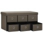vidaXL Faltbare Sitzbank mit Stauraum Braun 76x38x38 cm Leinenoptik vidaXL Faltbare Sitzbank mit Stauraum Braun 76x38x38 cm Leinenoptik