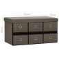 vidaXL Faltbare Sitzbank mit Stauraum Braun 76x38x38 cm Leinenoptik vidaXL Faltbare Sitzbank mit Stauraum Braun 76x38x38 cm Leinenoptik