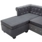 vidaXL Chesterfield-Sofa L-Form Samtbezug 199x142x72 cm Grau vidaXL Chesterfield-Sofa L-Form Samtbezug 199x142x72 cm Grau