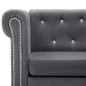 vidaXL Chesterfield-Sofa L-Form Samtbezug 199x142x72 cm Grau vidaXL Chesterfield-Sofa L-Form Samtbezug 199x142x72 cm Grau