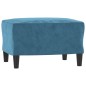 vidaXL Sessel mit Hocker Blau 60 cm Samt vidaXL Sessel mit Hocker Blau 60 cm Samt
