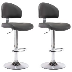vidaXL Barhocker 2 Stk. Grau Kunstleder 