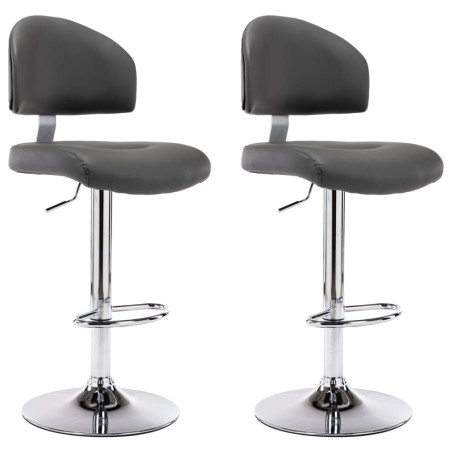 vidaXL Barhocker 2 Stk. Grau Kunstleder 
