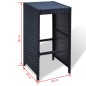 vidaXL 7-tlg. Gartenbar-Set mit Auflagen Poly Rattan Schwarz vidaXL 7-tlg. Gartenbar-Set mit Auflagen Poly Rattan Schwarz