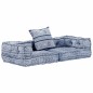 vidaXL 2-Sitzer Modularer Pouf Indigo Stoff vidaXL 2-Sitzer Modularer Pouf Indigo Stoff