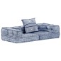 vidaXL 2-Sitzer Modularer Pouf Indigo Stoff vidaXL 2-Sitzer Modularer Pouf Indigo Stoff