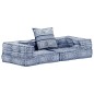 vidaXL 2-Sitzer Modularer Pouf Indigo Stoff vidaXL 2-Sitzer Modularer Pouf Indigo Stoff