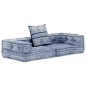 vidaXL 2-Sitzer Modularer Pouf Indigo Stoff vidaXL 2-Sitzer Modularer Pouf Indigo Stoff