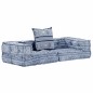 vidaXL 2-Sitzer Modularer Pouf Indigo Stoff vidaXL 2-Sitzer Modularer Pouf Indigo Stoff
