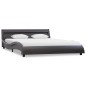 vidaXL Bettgestell mit LED Grau Kunstleder 160x200 cm vidaXL Bettgestell mit LED Grau Kunstleder 160x200 cm