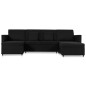 vidaXL 4-Sitzer Ausziehbares Schlafsofa Stoff Schwarz vidaXL 4-Sitzer Ausziehbares Schlafsofa Stoff Schwarz