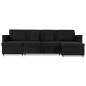 vidaXL 4-Sitzer Ausziehbares Schlafsofa Stoff Schwarz vidaXL 4-Sitzer Ausziehbares Schlafsofa Stoff Schwarz
