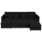 vidaXL 4-Sitzer Ausziehbares Schlafsofa Stoff Schwarz vidaXL 4-Sitzer Ausziehbares Schlafsofa Stoff Schwarz