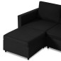 vidaXL 4-Sitzer Ausziehbares Schlafsofa Stoff Schwarz vidaXL 4-Sitzer Ausziehbares Schlafsofa Stoff Schwarz