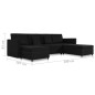 vidaXL 4-Sitzer Ausziehbares Schlafsofa Stoff Schwarz vidaXL 4-Sitzer Ausziehbares Schlafsofa Stoff Schwarz