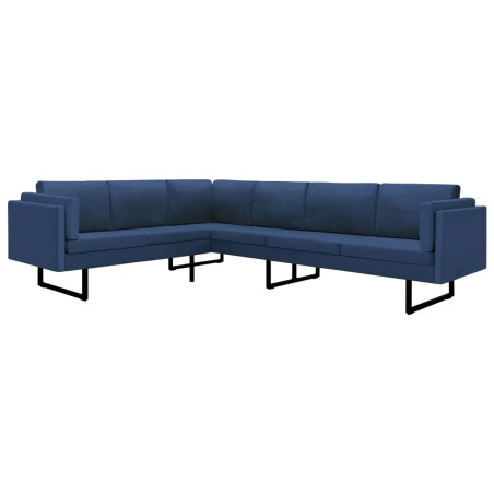 vidaXL Ecksofa Blau Stoff