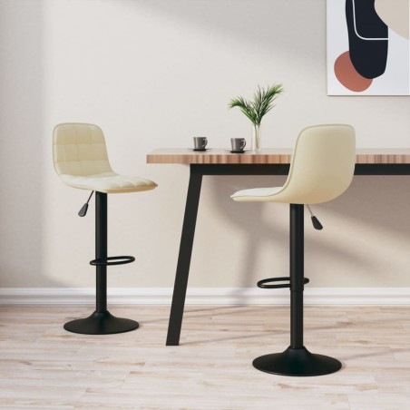 vidaXL Barhocker 2 Stk. Creme Samt 