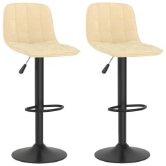 vidaXL Barhocker 2 Stk. Creme Samt 