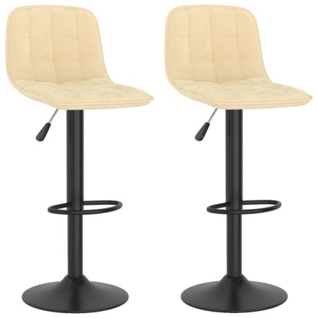 vidaXL Barhocker 2 Stk. Creme Samt 