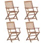 vidaXL Klappbare Gartenstühle 4 Stk. mit Kissen Massivholz Akazie vidaXL Klappbare Gartenstühle 4 Stk. mit Kissen Massivholz Akazie