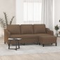 vidaXL 3-Sitzer-Sofa mit Hocker Braun 180 cm Stoff vidaXL 3-Sitzer-Sofa mit Hocker Braun 180 cm Stoff