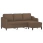 vidaXL 3-Sitzer-Sofa mit Hocker Braun 180 cm Stoff vidaXL 3-Sitzer-Sofa mit Hocker Braun 180 cm Stoff